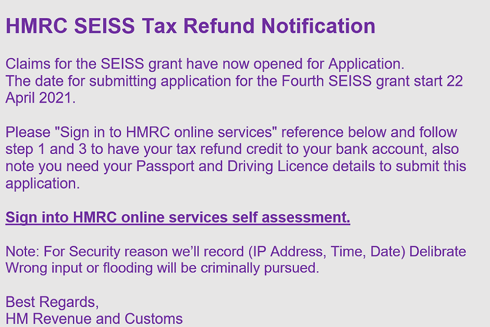 Beware Bogus HMRC Phishing Scams