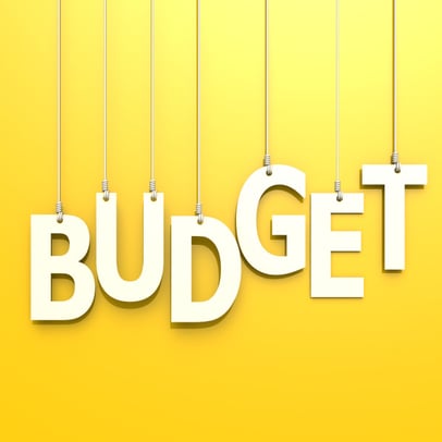 Budget word in yellow background